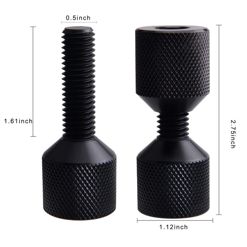 CNRAQR 1-1/8" Two Hole Pins 6061 Aluminum Lightweight Construction 2 Hole Flange Alignment Pin with Anodized Oxide Black Finish 4Pcs - Image 2
